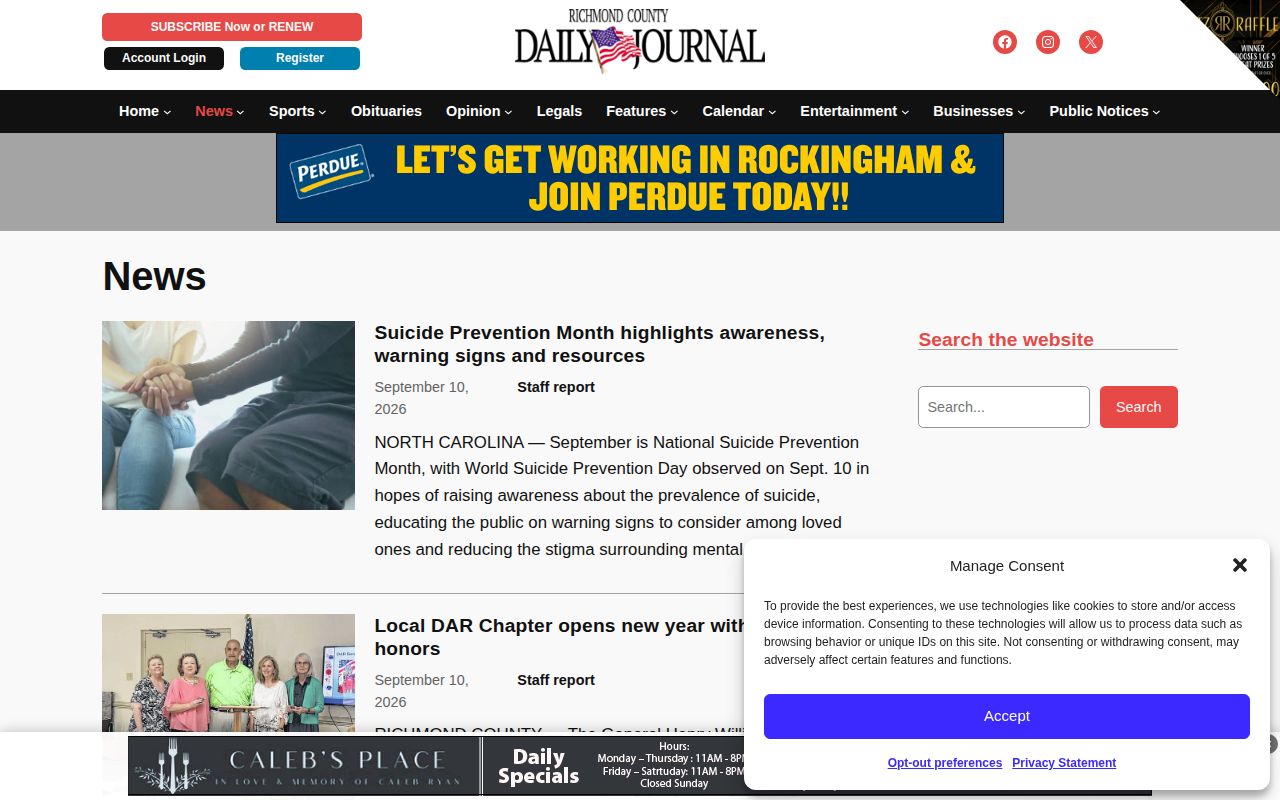 Richmond County Daily Journal arrest news and records coverage