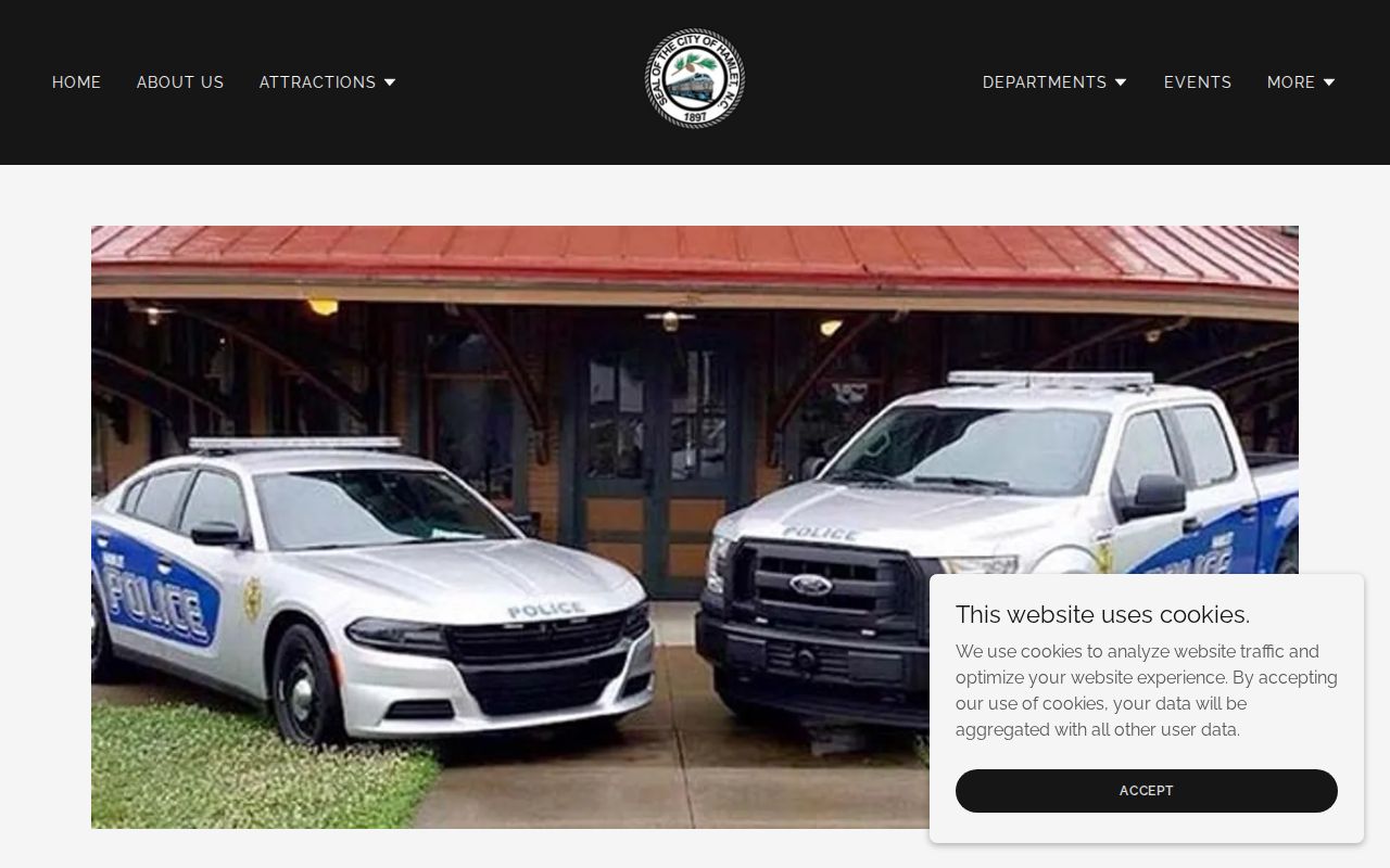 Captured City of Hamlet Police Department webpage